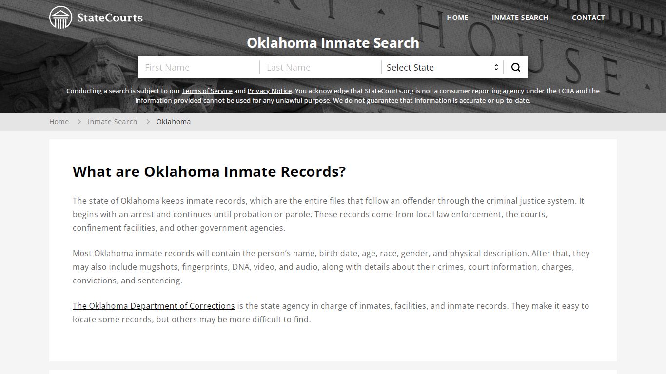 Oklahoma Inmate Search, Prison and Jail Information ...