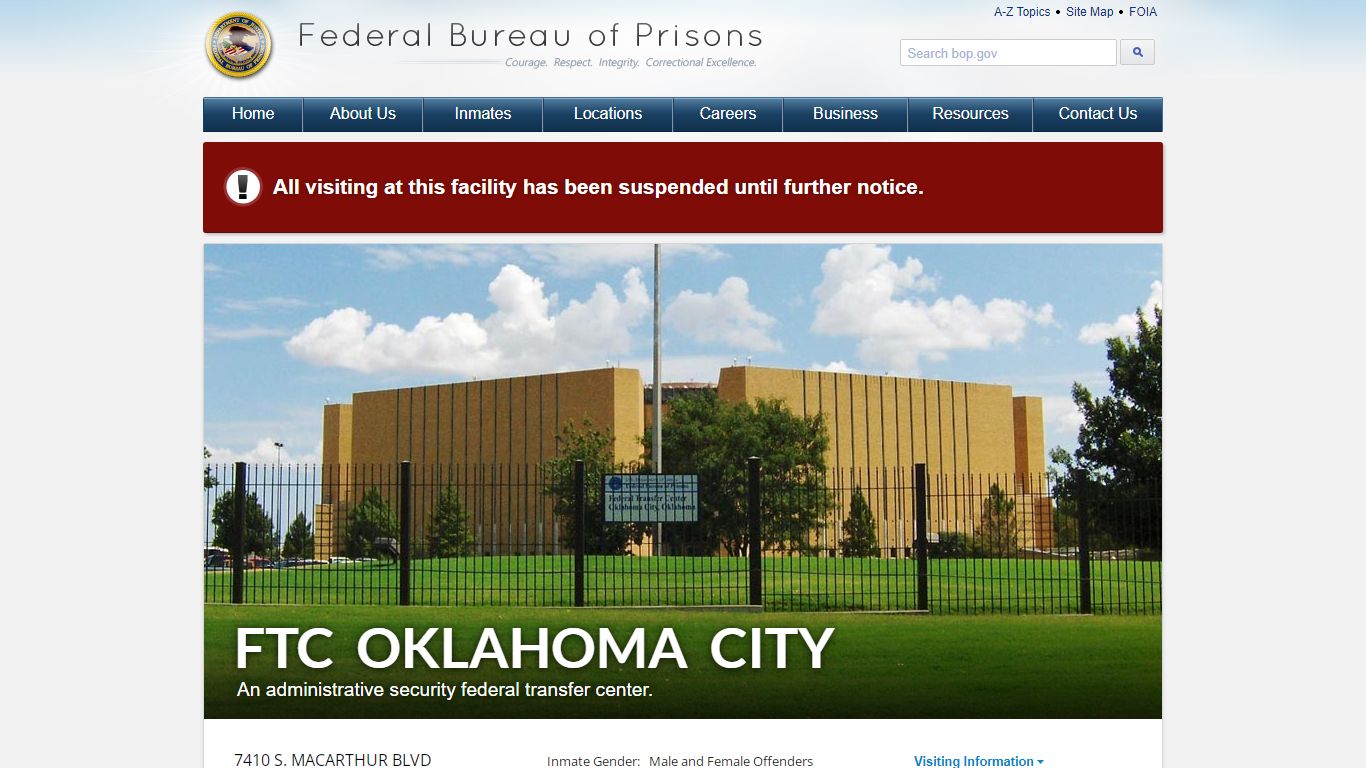 FTC Oklahoma City - Federal Bureau of Prisons